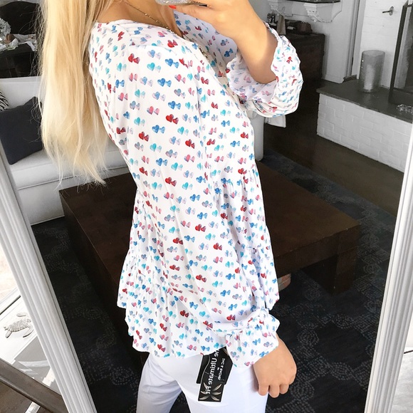 ❤️ JANE AND DELANCEY HEART RUFFLE LONG SLEEVE TOP! - Picture 4 of 12